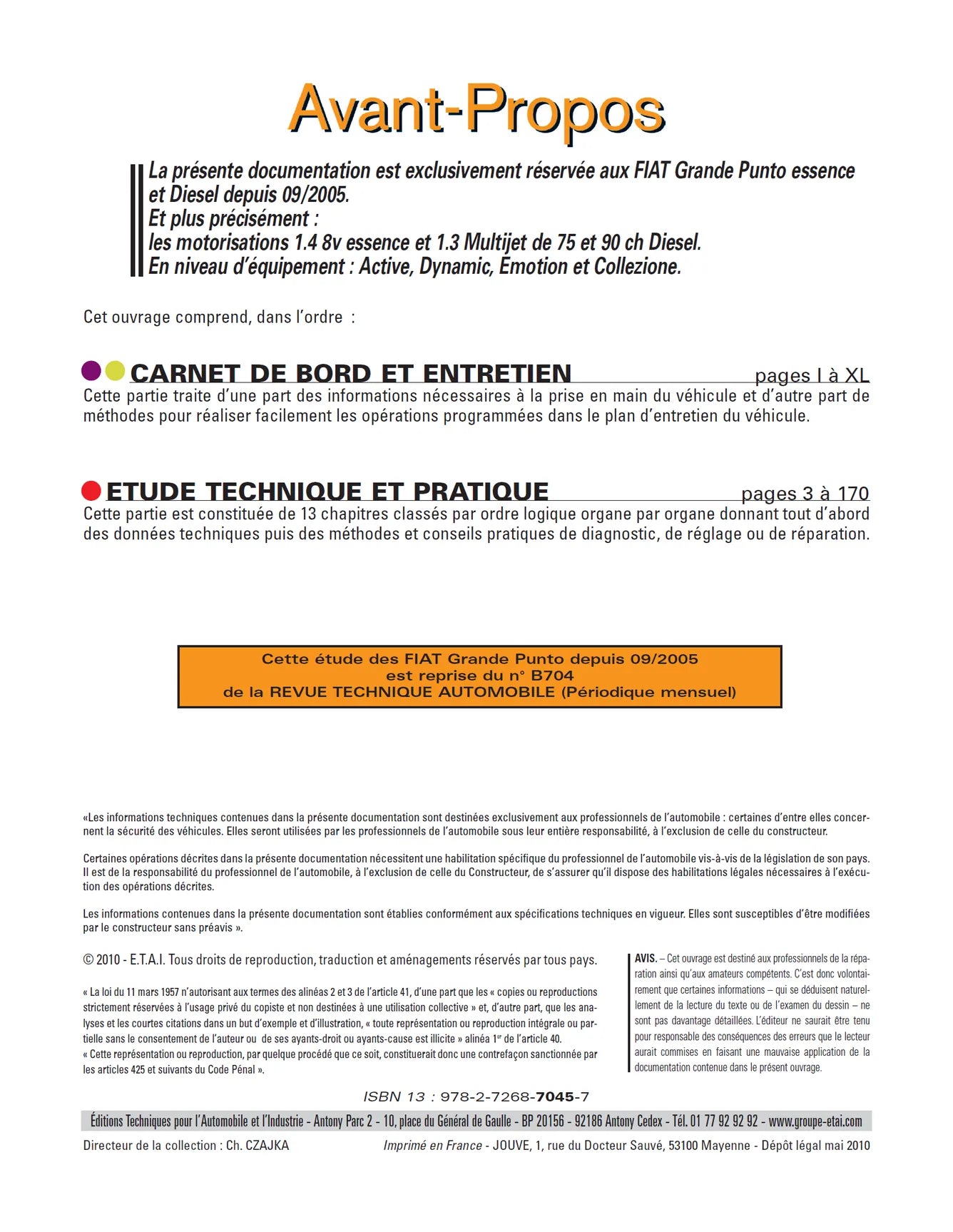 Fiat Grande Punto III phase 1 (2005 - 2008) - Revue Technique
