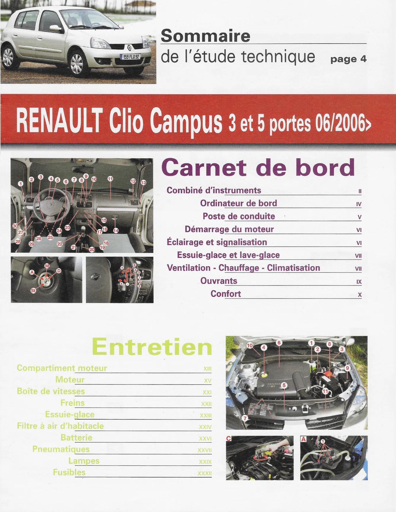 Renault Clio Campus phase 1 (2006 - 2009) - Revue Technique