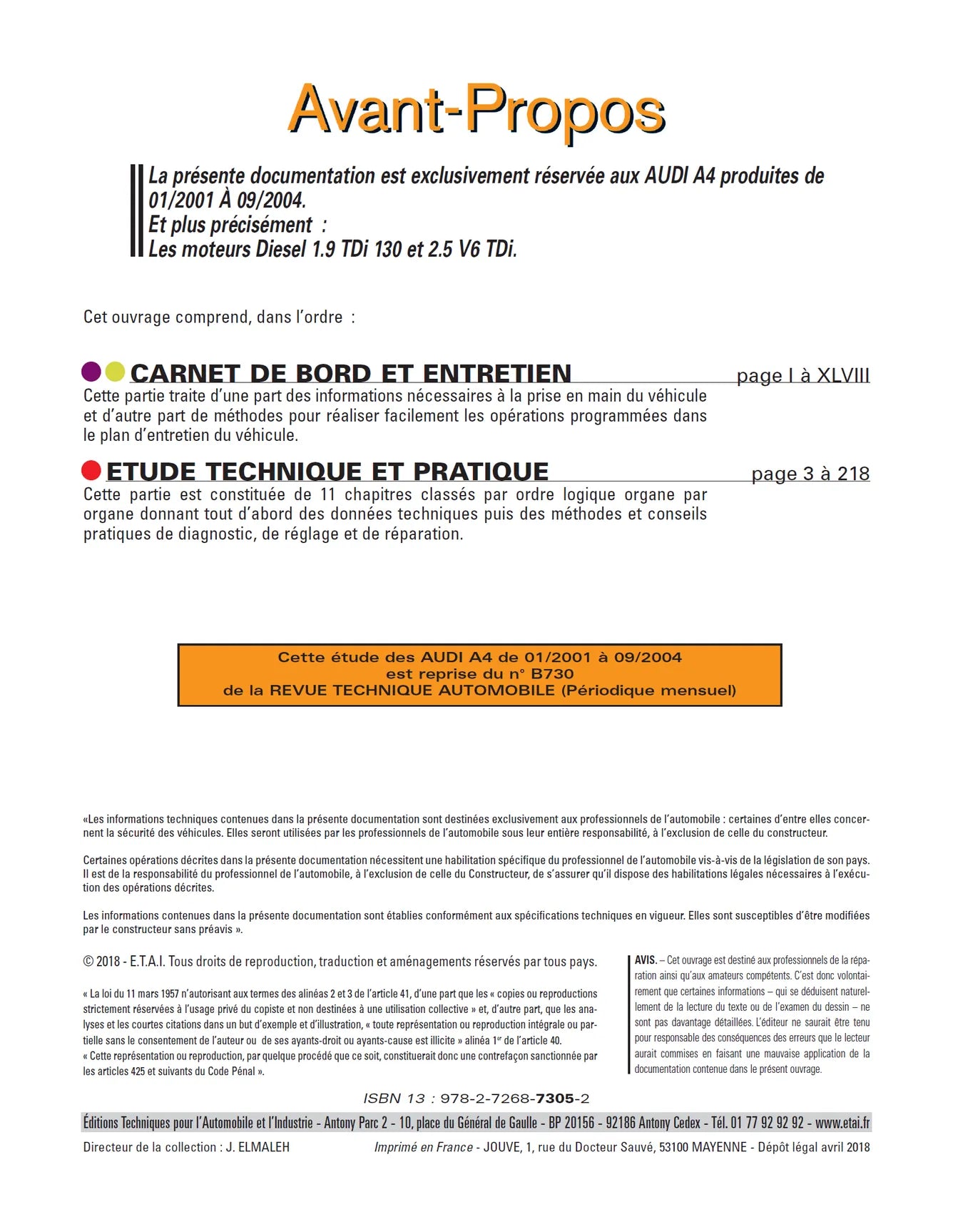 Audi A4 II phase 1 (2001 - 2004) - Revue Technique