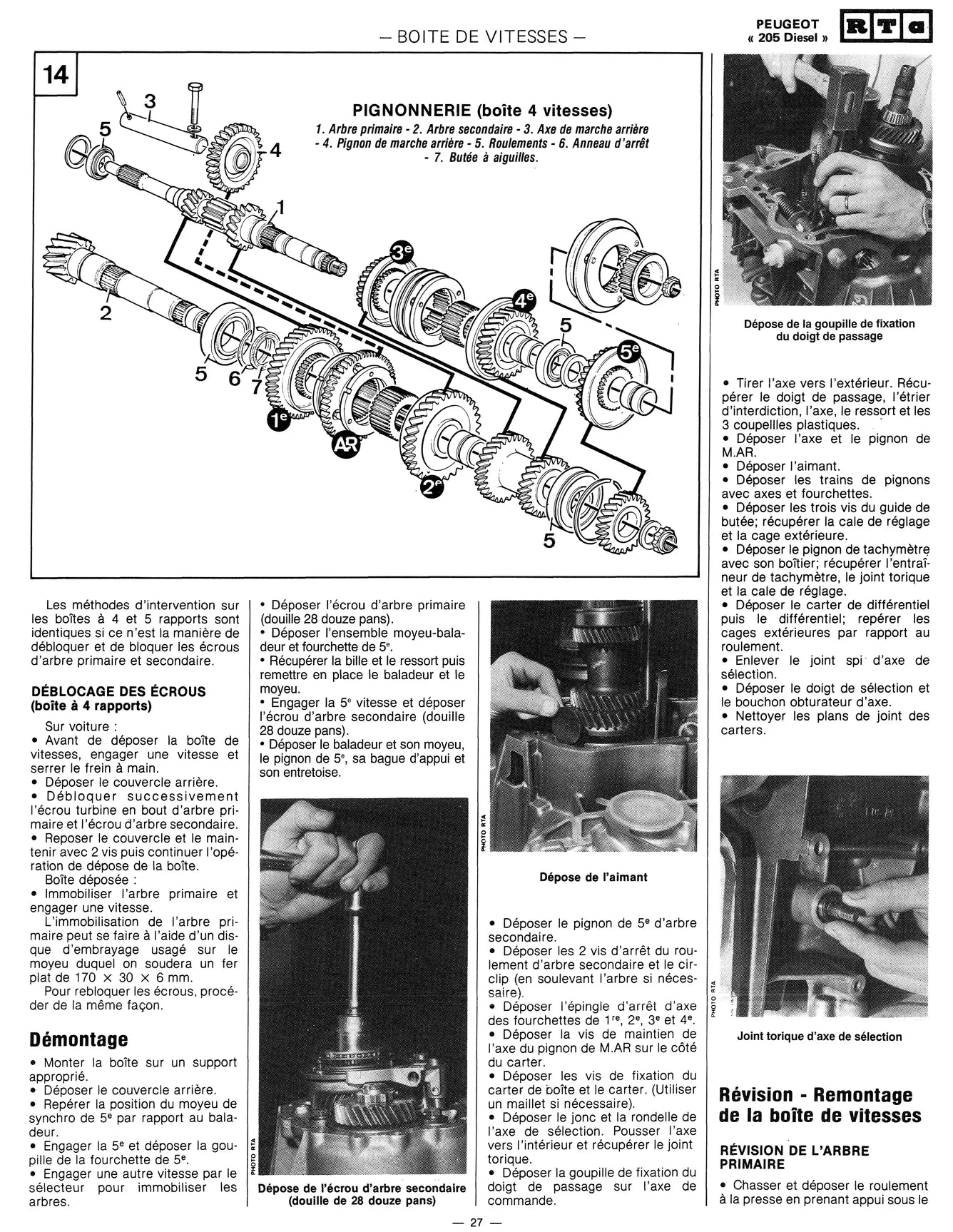 Peugeot 205 (1983 - 1998) 1.0 à 1.4 essence et 1.8 diesel - Revue Technique
