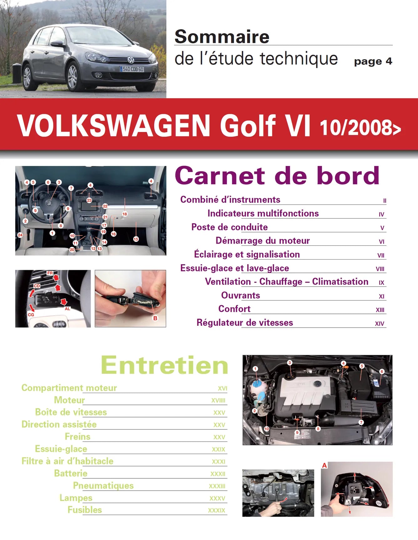 Volkswagen Golf VI (2008 - 2012) 1.4 TSi et 2.0 TDi - Revue Technique