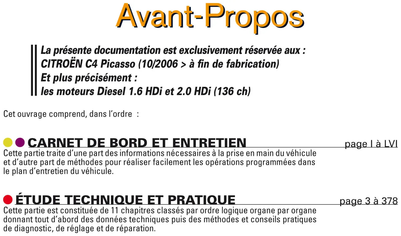 Citroën C4 Picasso I (2006 - 2013) - Revue Technique