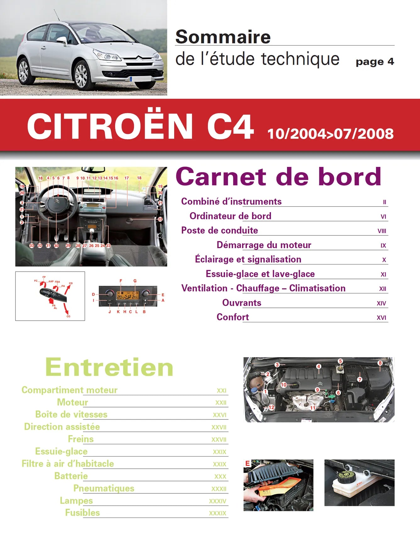 Citroën C4 I phase 1 (2004 - 2008) 1.4 essence - Revue Technique