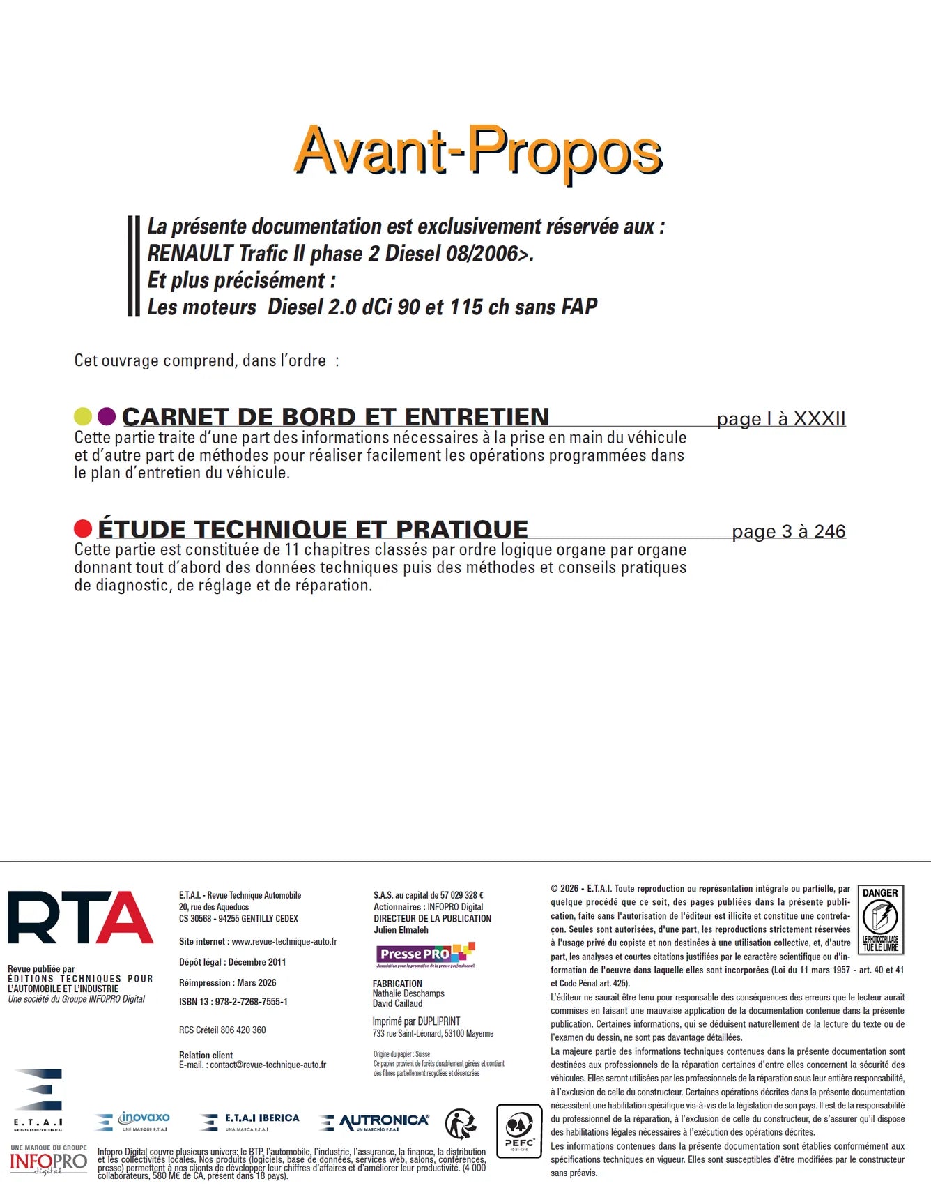 Renault Trafic II phase 2 (2006 - 2011) - Revue Technique