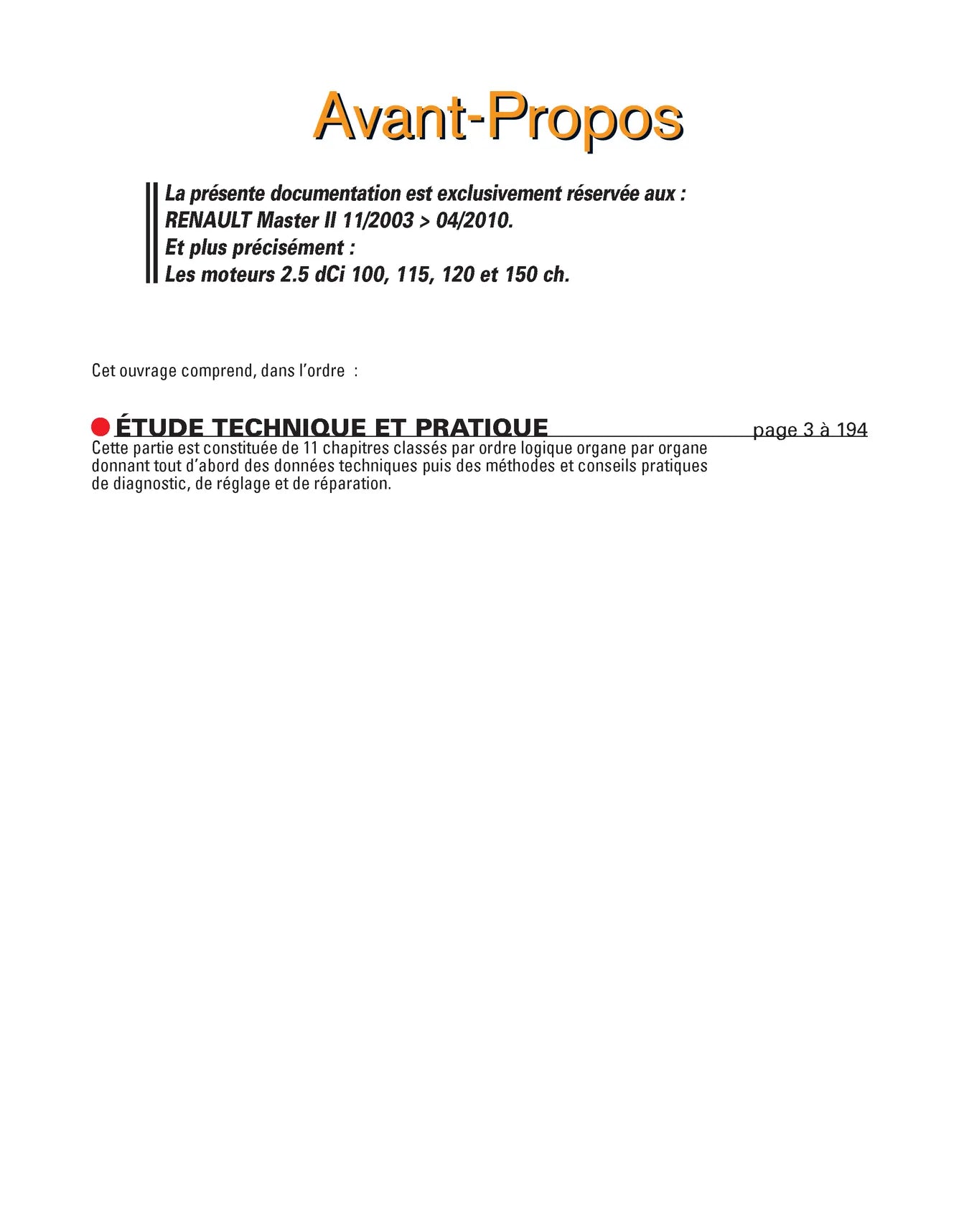 Renault Master II phases 2 et 3 (2003 - 2010) - Revue Technique