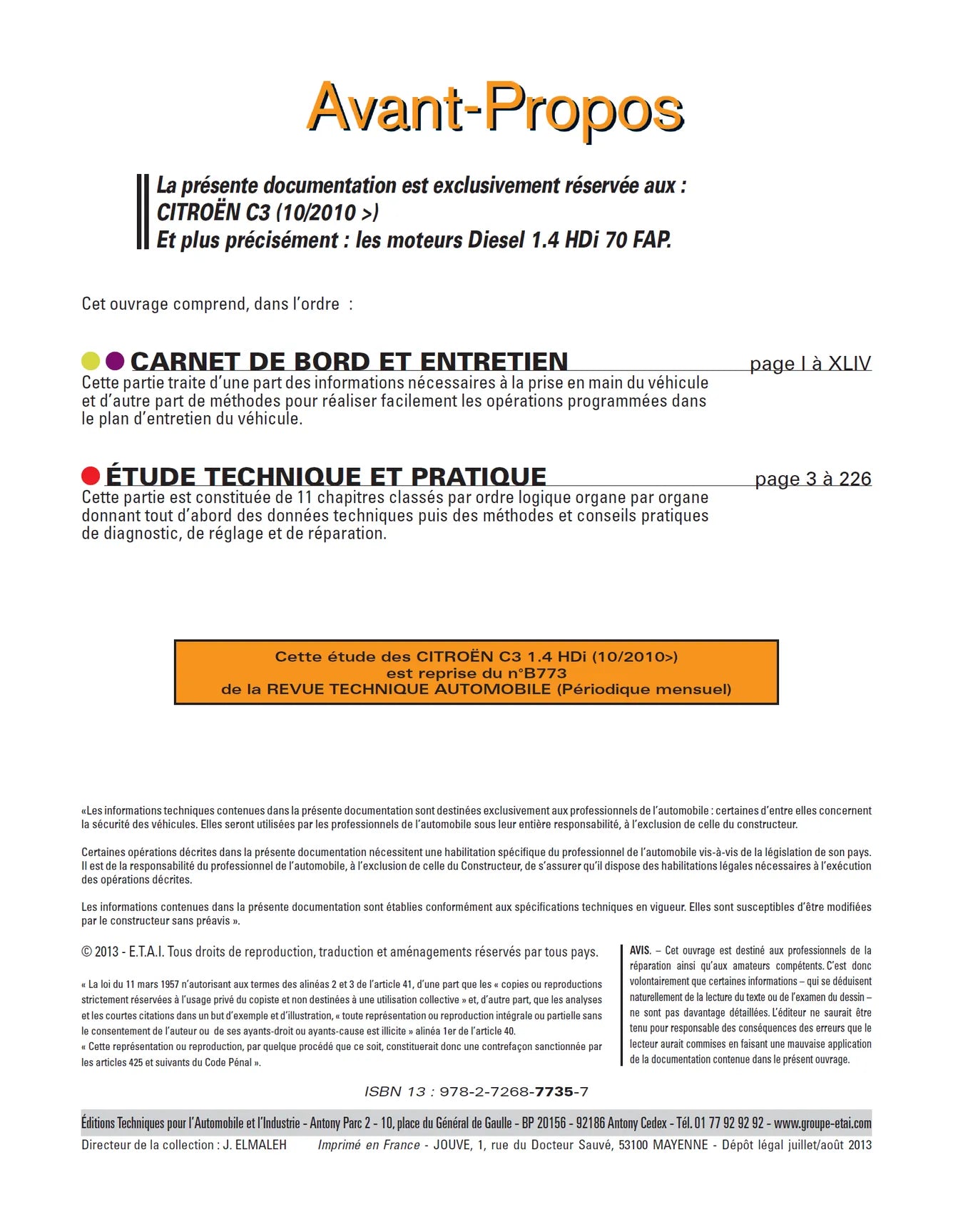 Citroën C3 II phase 1 (2010 - 2013) 1.4 HDi FAP - Revue Technique