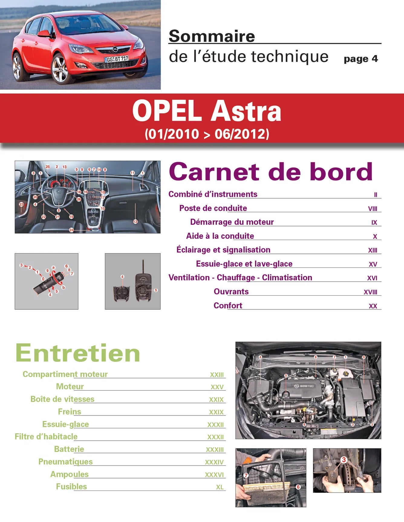 Opel Astra IV (J) phase 1 (2010 - 2012) - Revue Technique