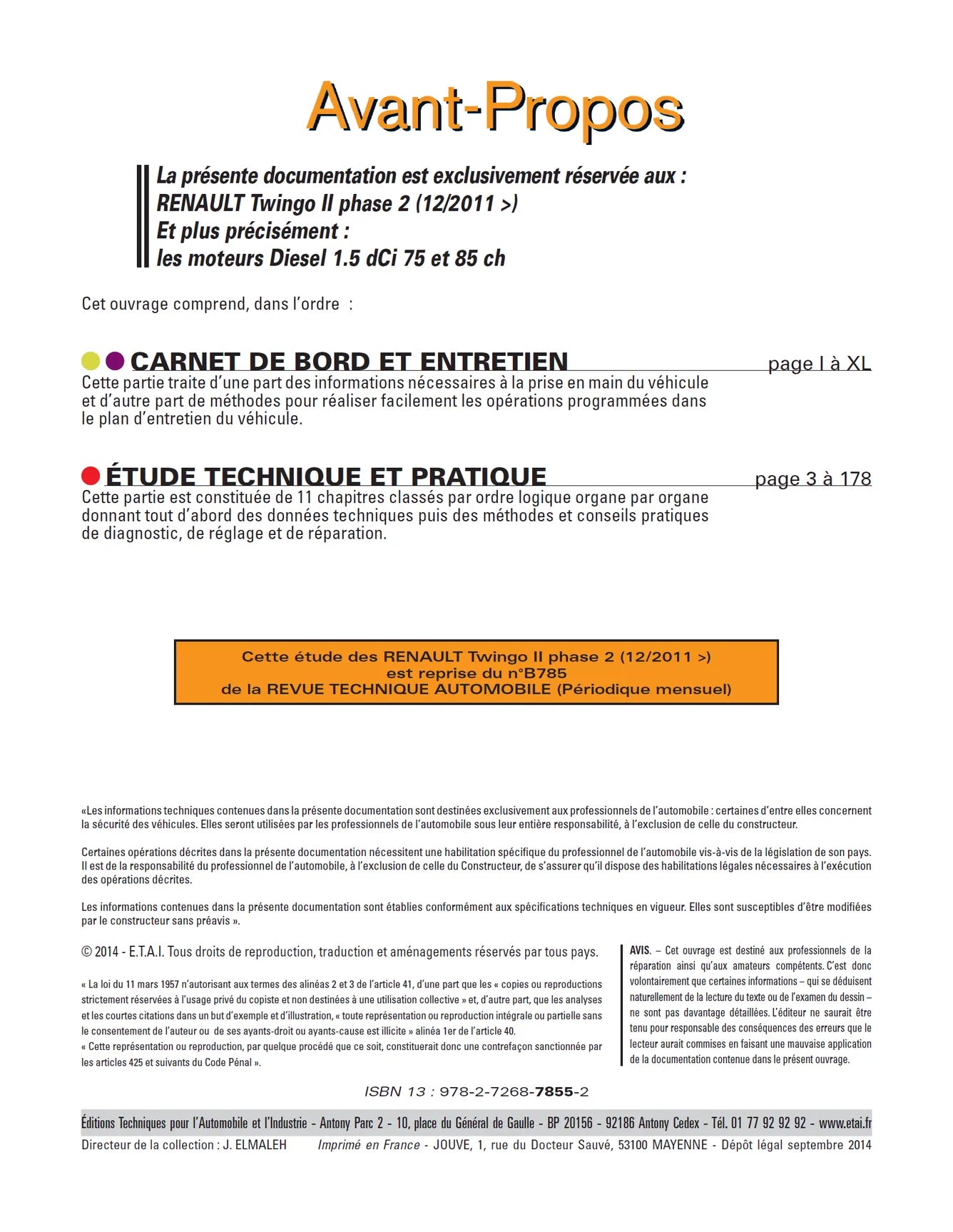 Renault Twingo II phase 2 (2011 - 2014) diesel - Revue Technique