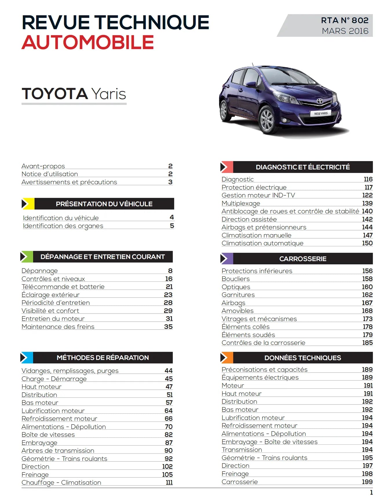 Toyota Yaris III phase 1 (2011 - 2014) - Revue Technique