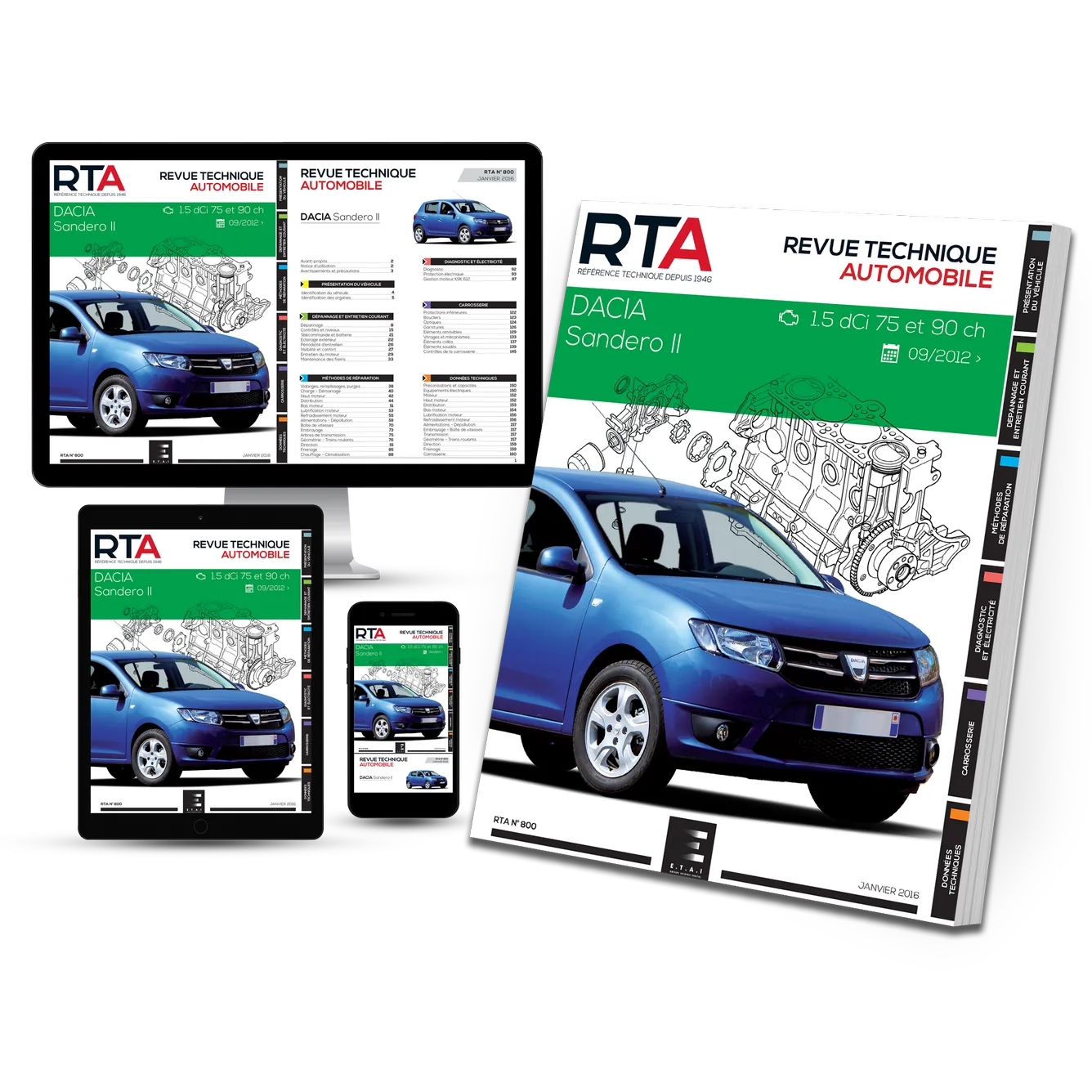 Dacia Sandero II phase 1 (2012 - 2015) diesel - Revue Technique