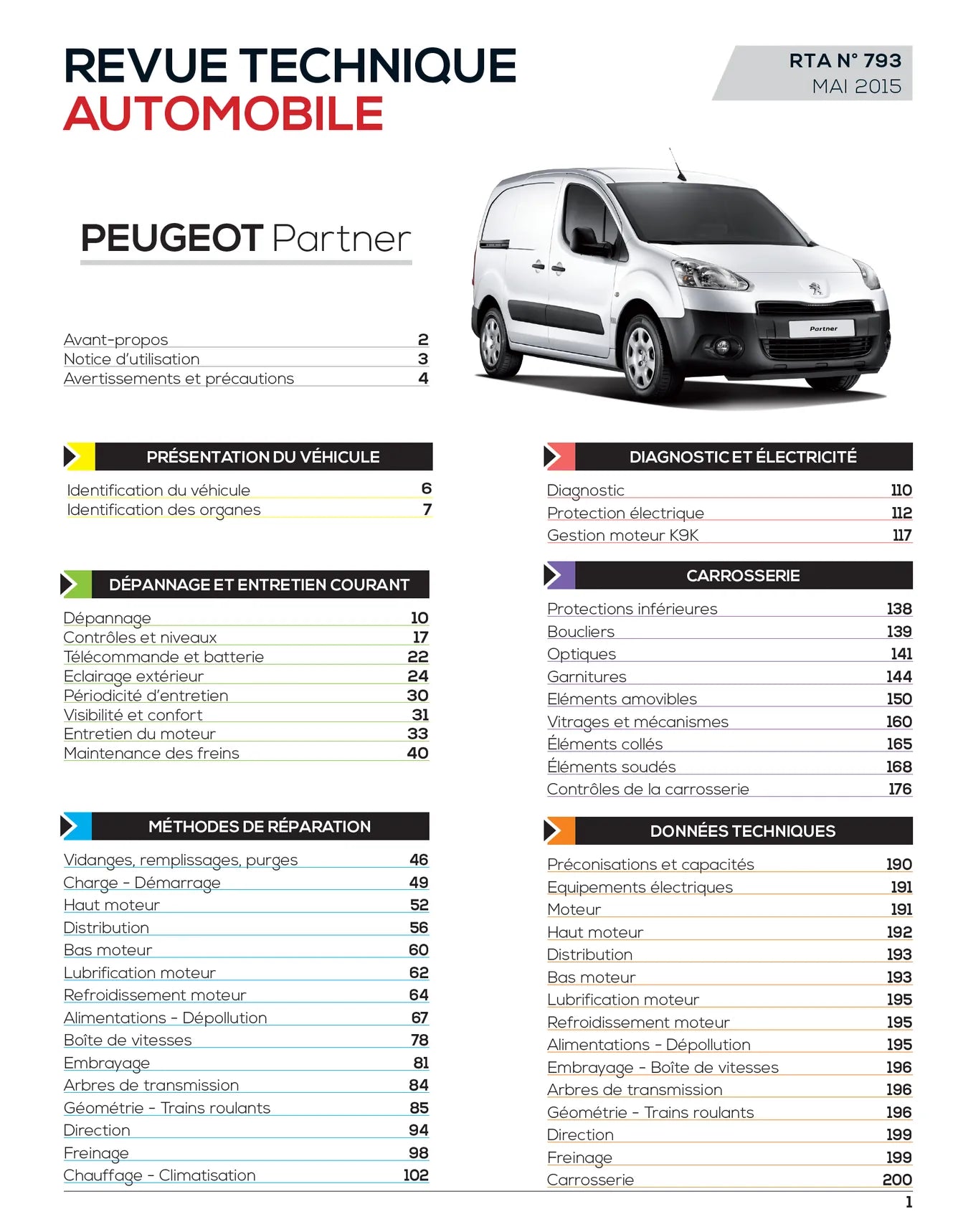 Peugeot Partner II phase 2 (2012 - 2015) - Revue Technique
