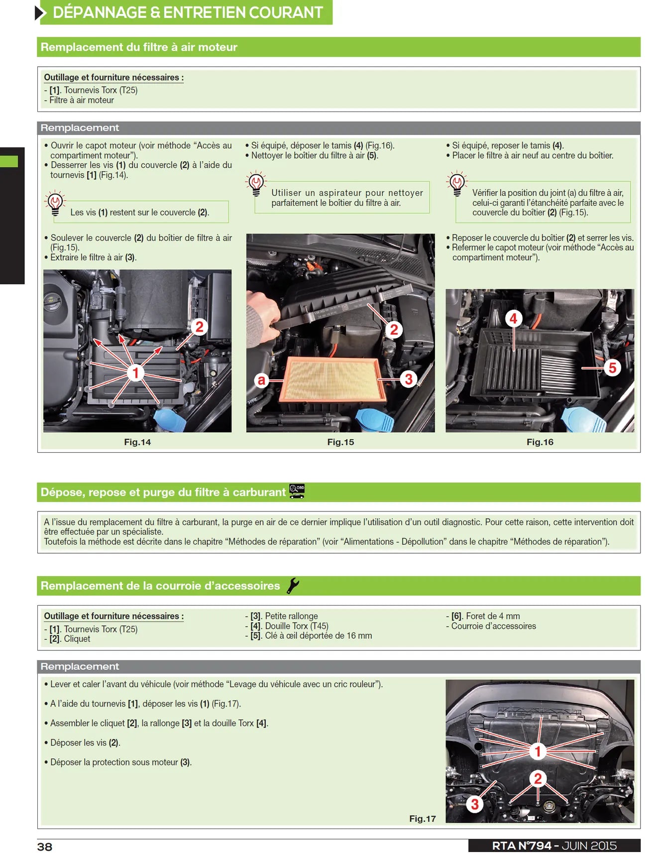 Volkswagen Golf VII phase 1 (2012 - 2015) - Revue Technique