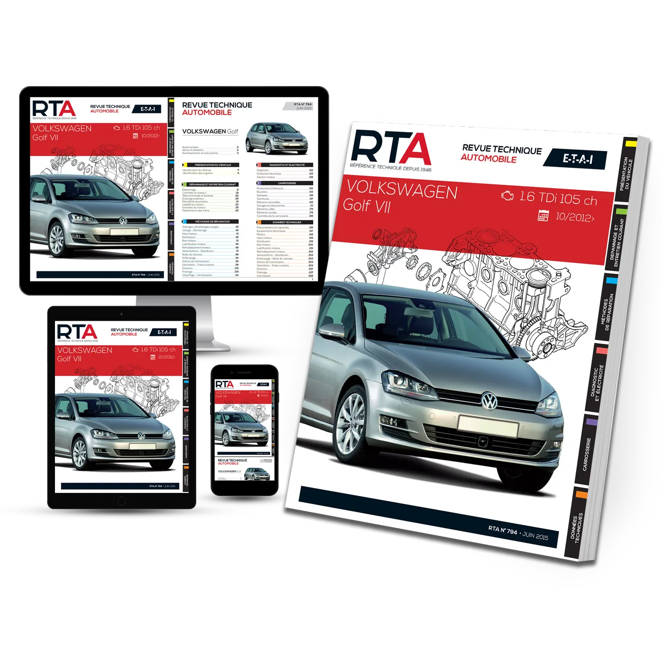Volkswagen Golf VII phase 1 (2012 - 2015) - Revue Technique