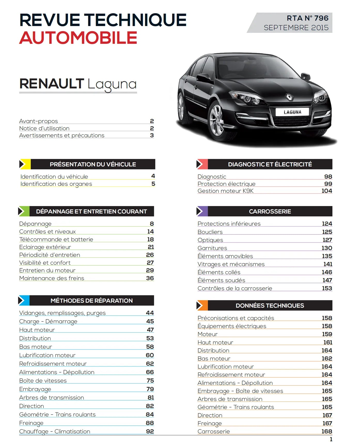 Renault Laguna III phase 2 (2010 - 2013) - Revue Technique
