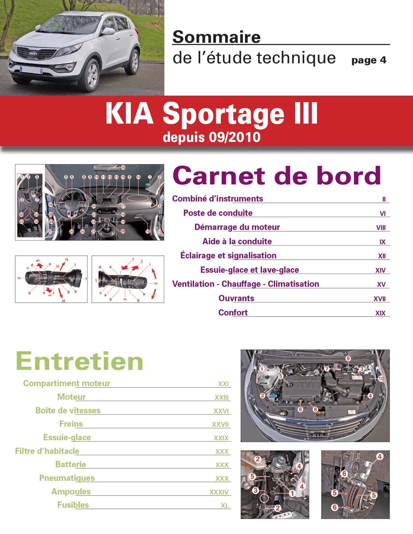 Kia Sportage III phase 1 (2010 - 2014) - Revue Technique