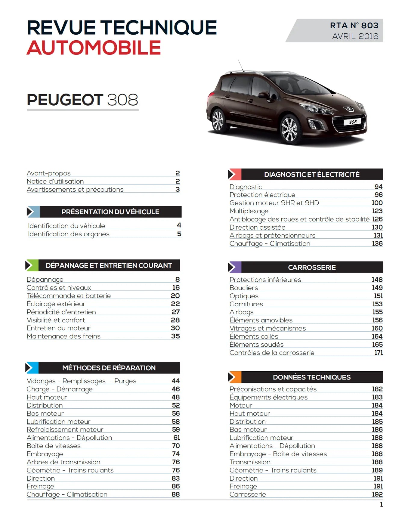 Peugeot 308 I phase 2 (2011 - 2014) - Revue Technique