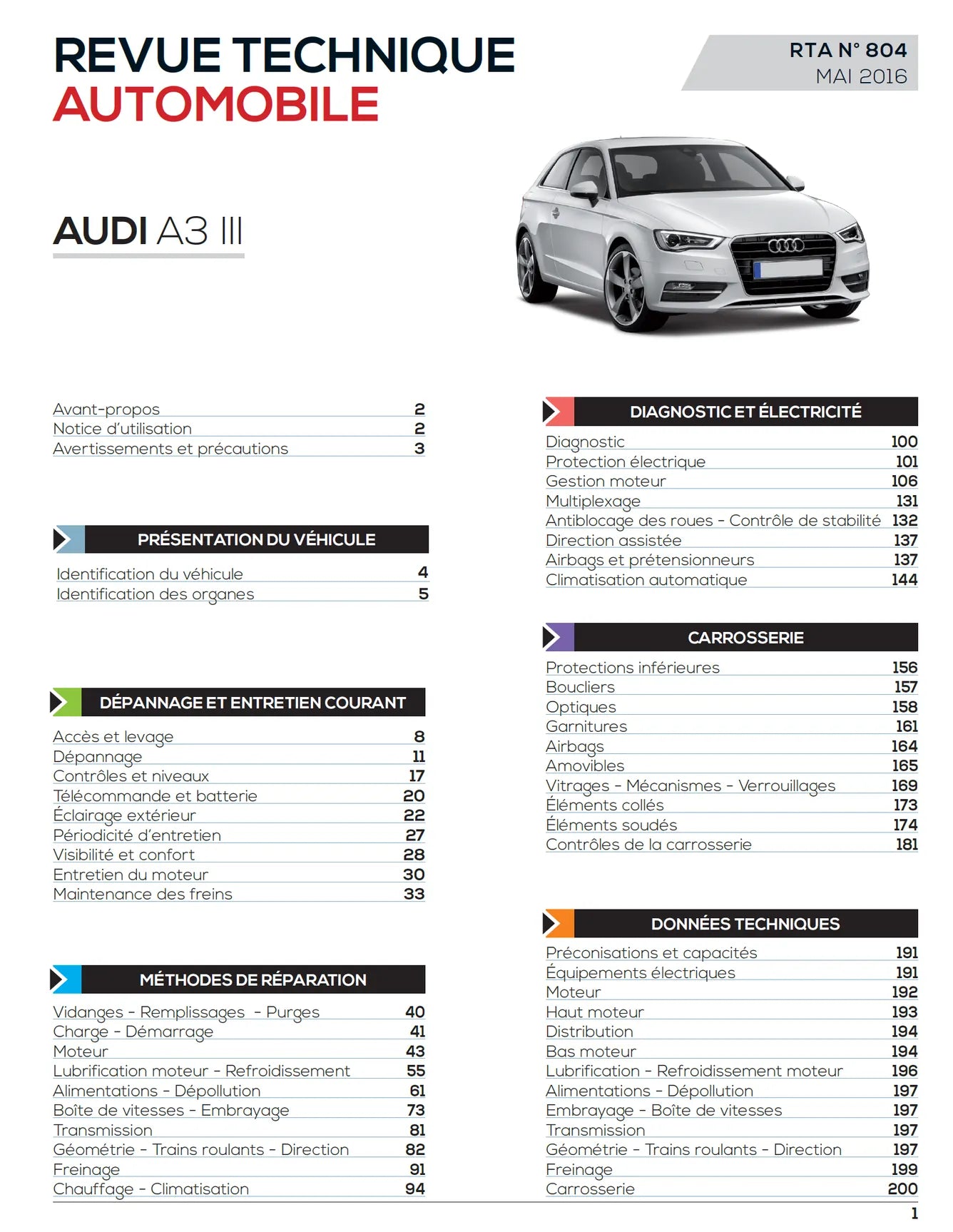 Audi A3 III phase 1 (2012 - 2017) - Revue Technique