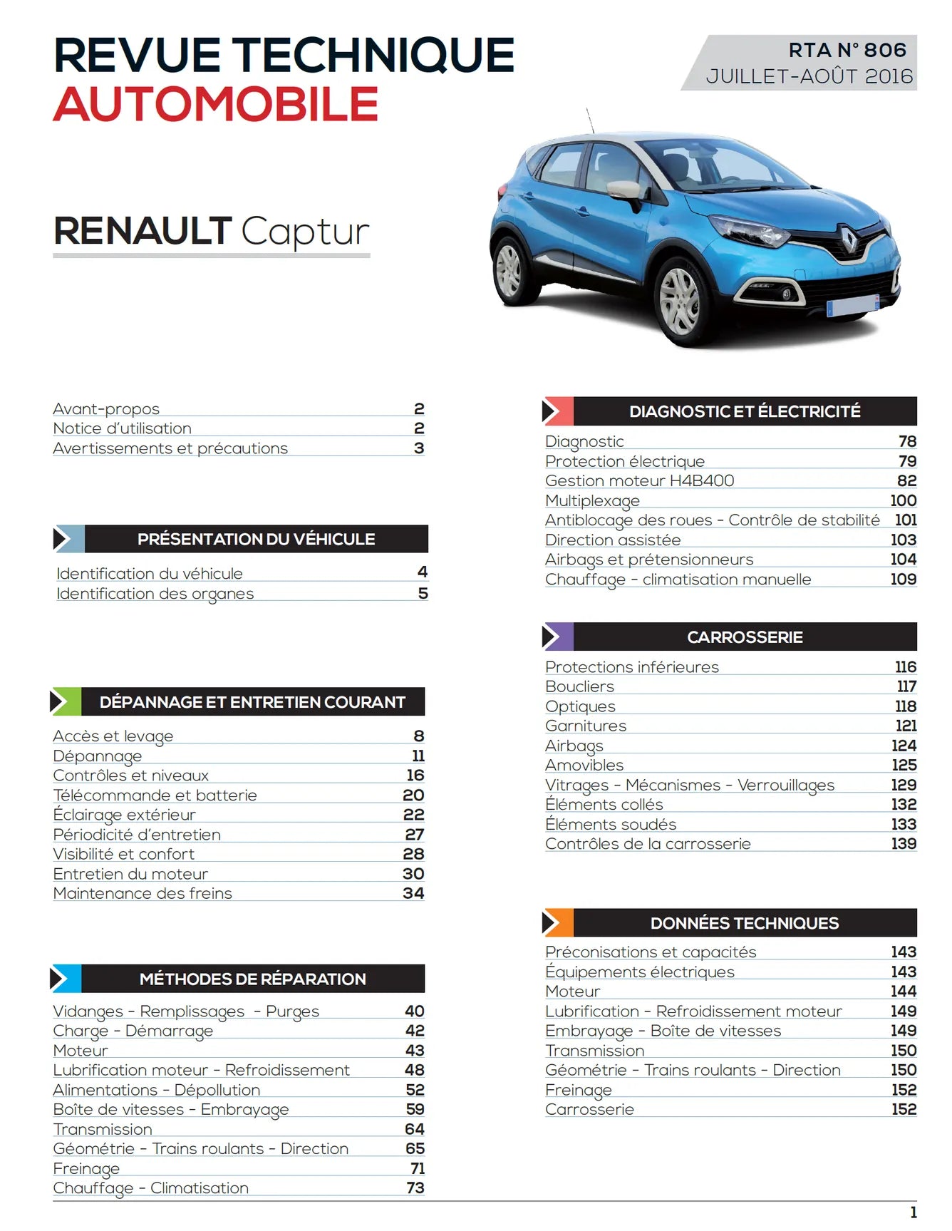 Renault Captur I phase 1 (2013 - 2017) essence - Revue Technique