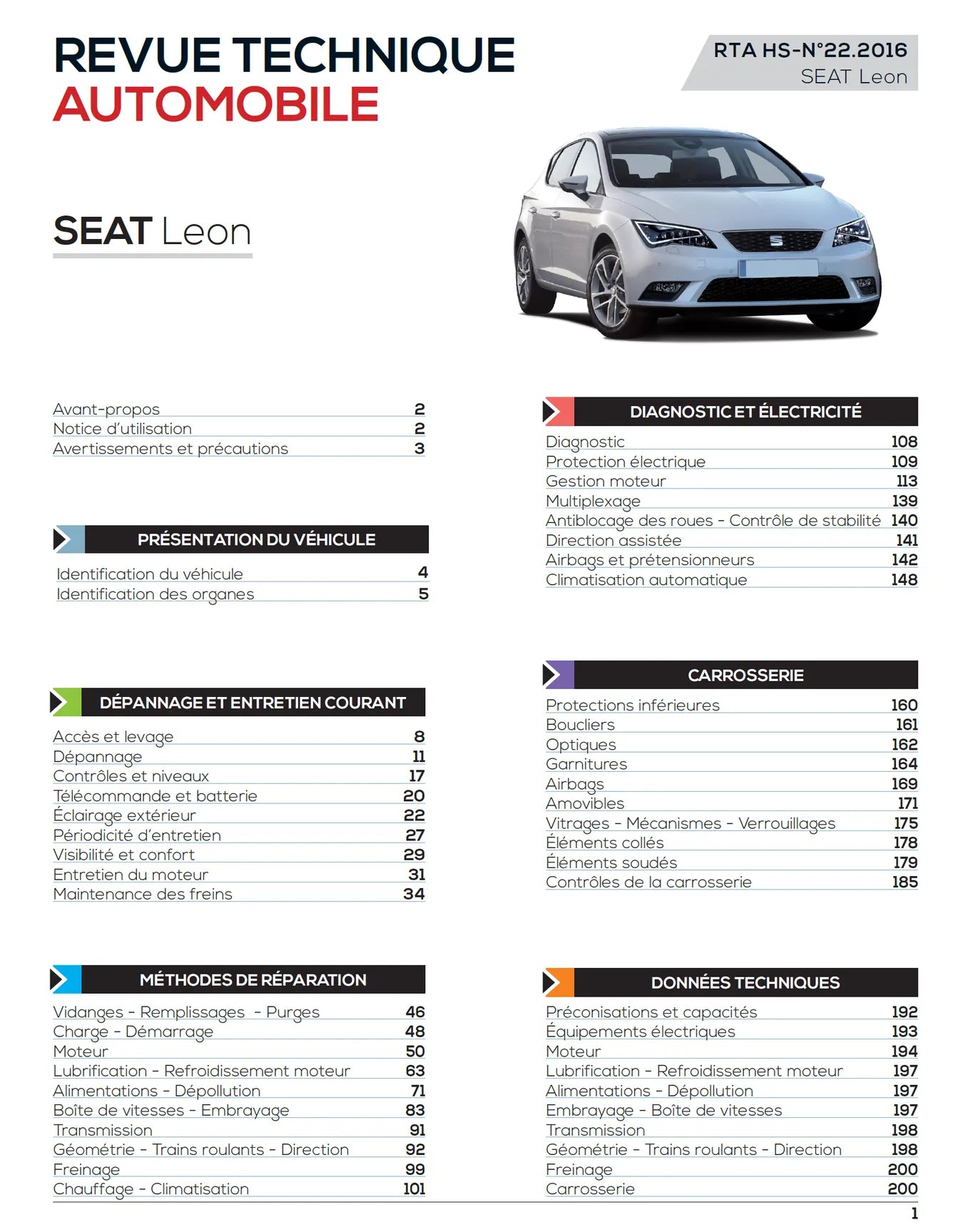 Seat Leon III phase 1 (2012 - 2016) - Revue Technique