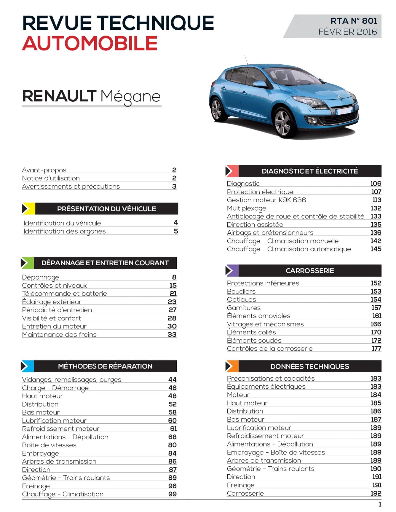 Renault Mégane III phase 2 (2012 - 2014) - Revue Technique
