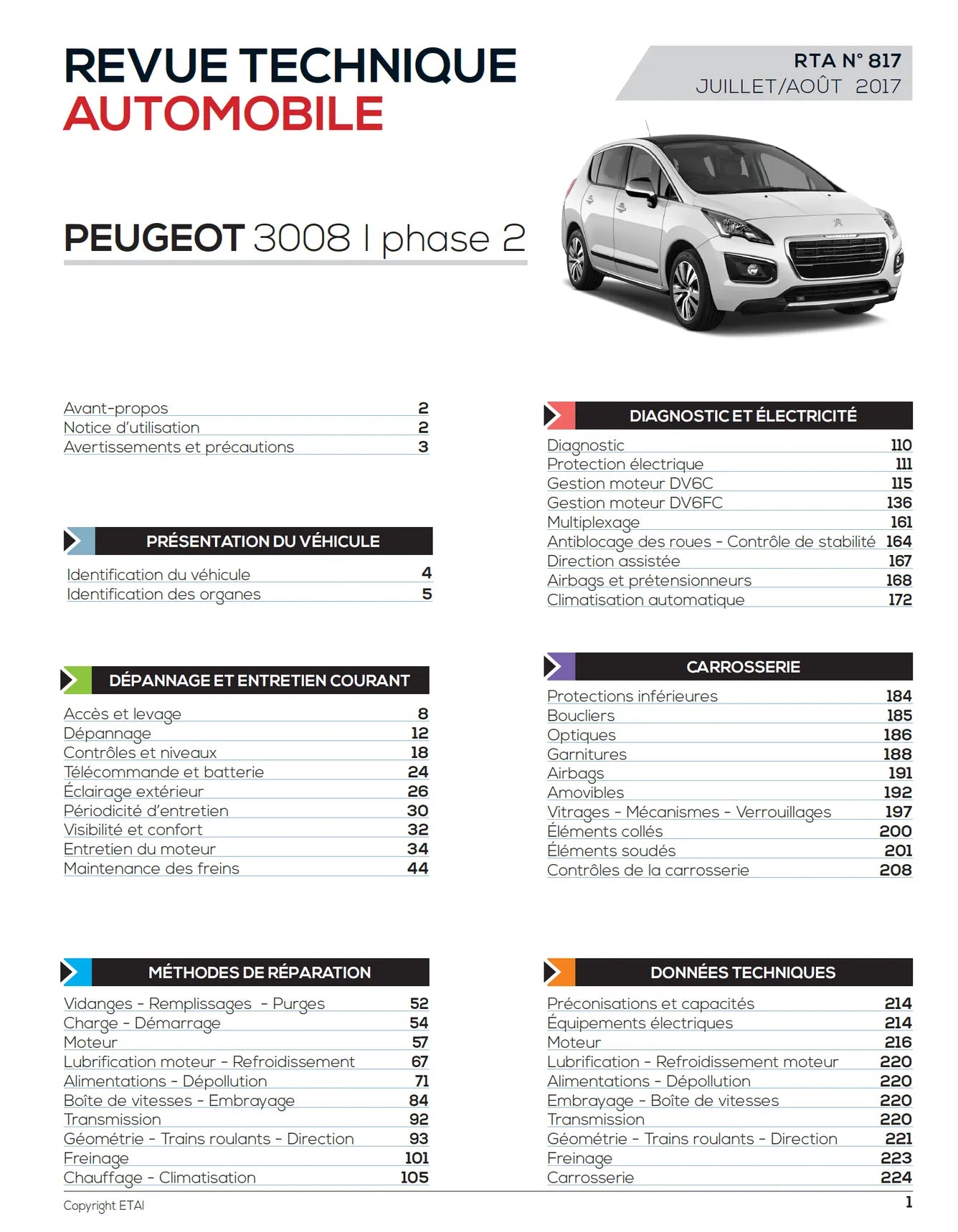 Peugeot 3008 I phase 2 (2013 - 2016) - Revue Technique