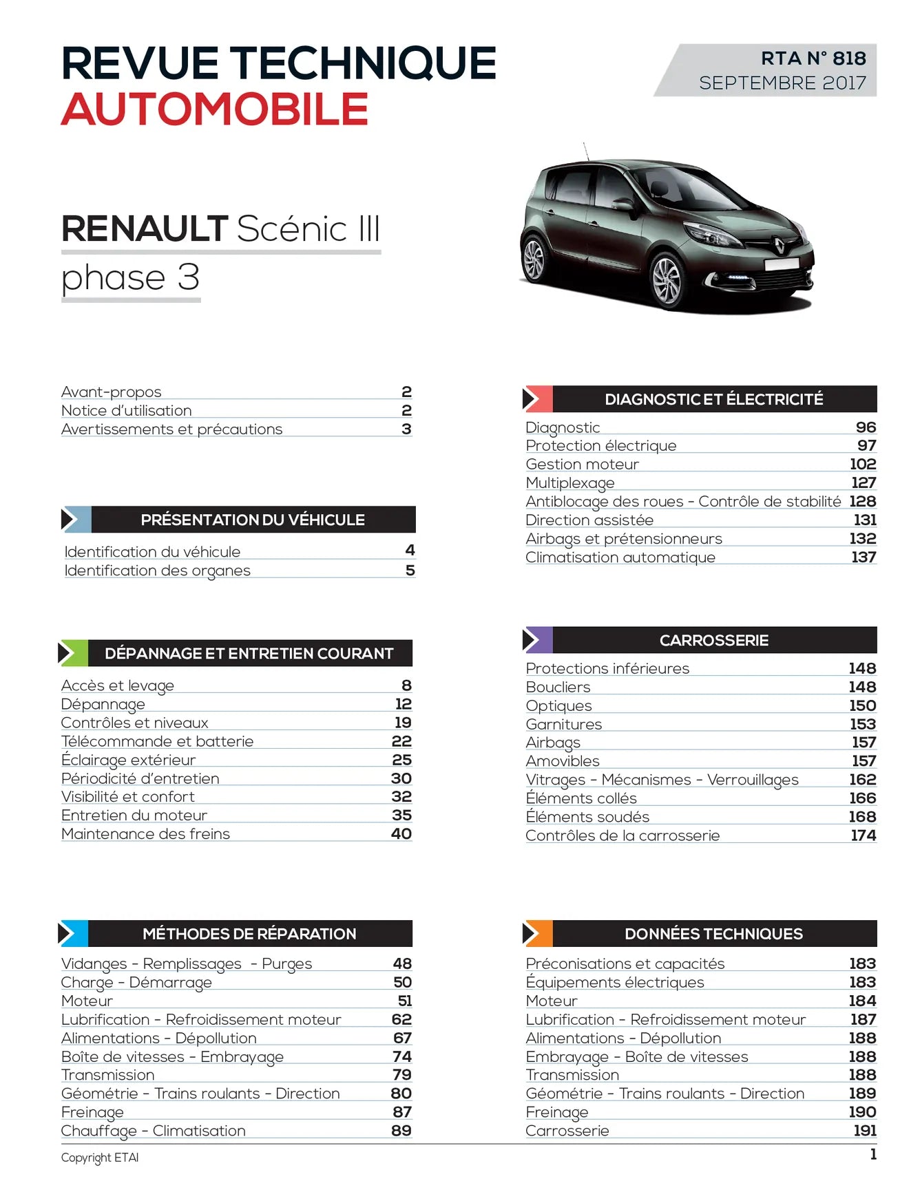 Renault Scénic et Grand Scénic III phase 3 (2013 - 2016) - Revue Technique