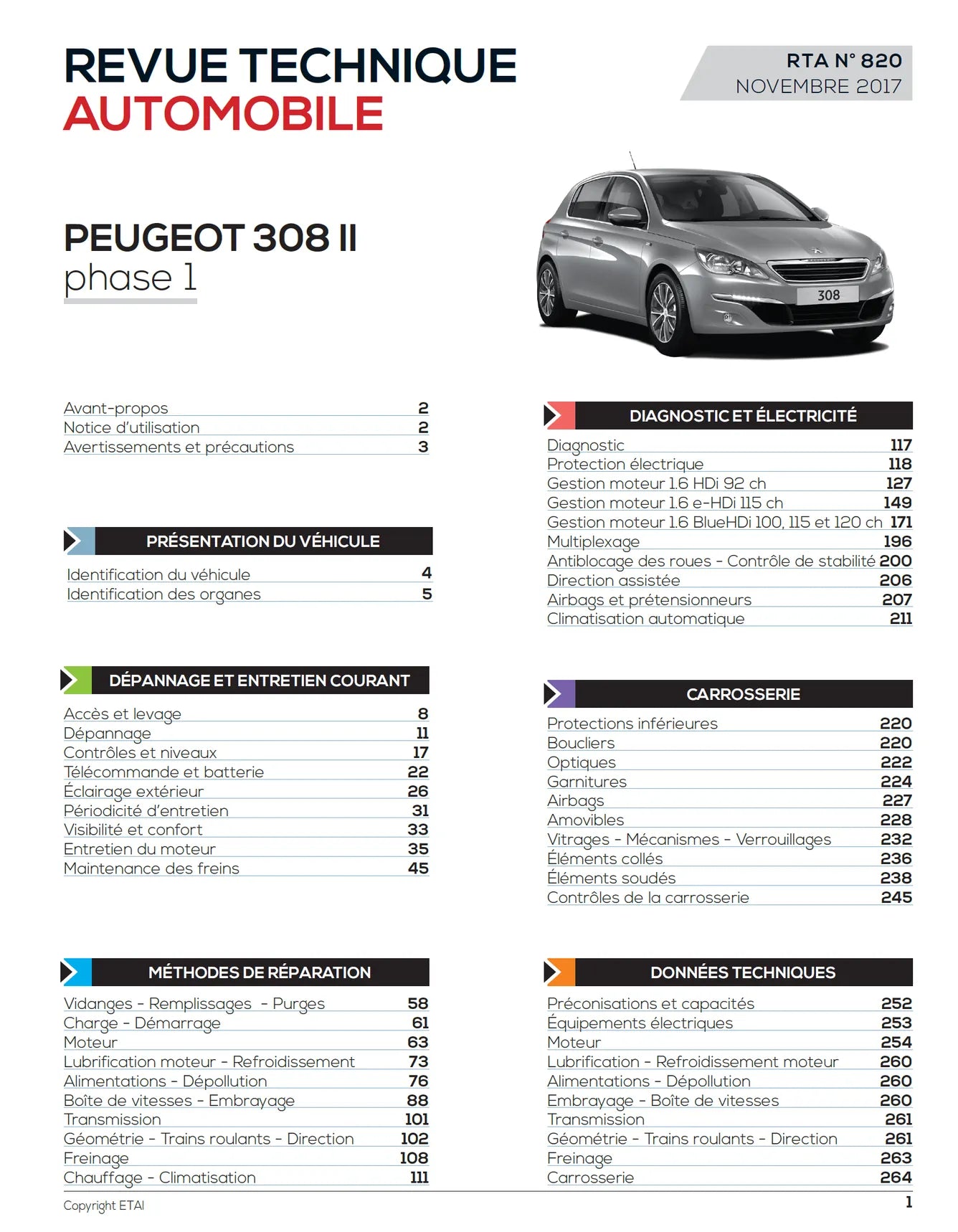 Peugeot 308 II phase 1 (2013 - 2017) diesel - Revue Technique