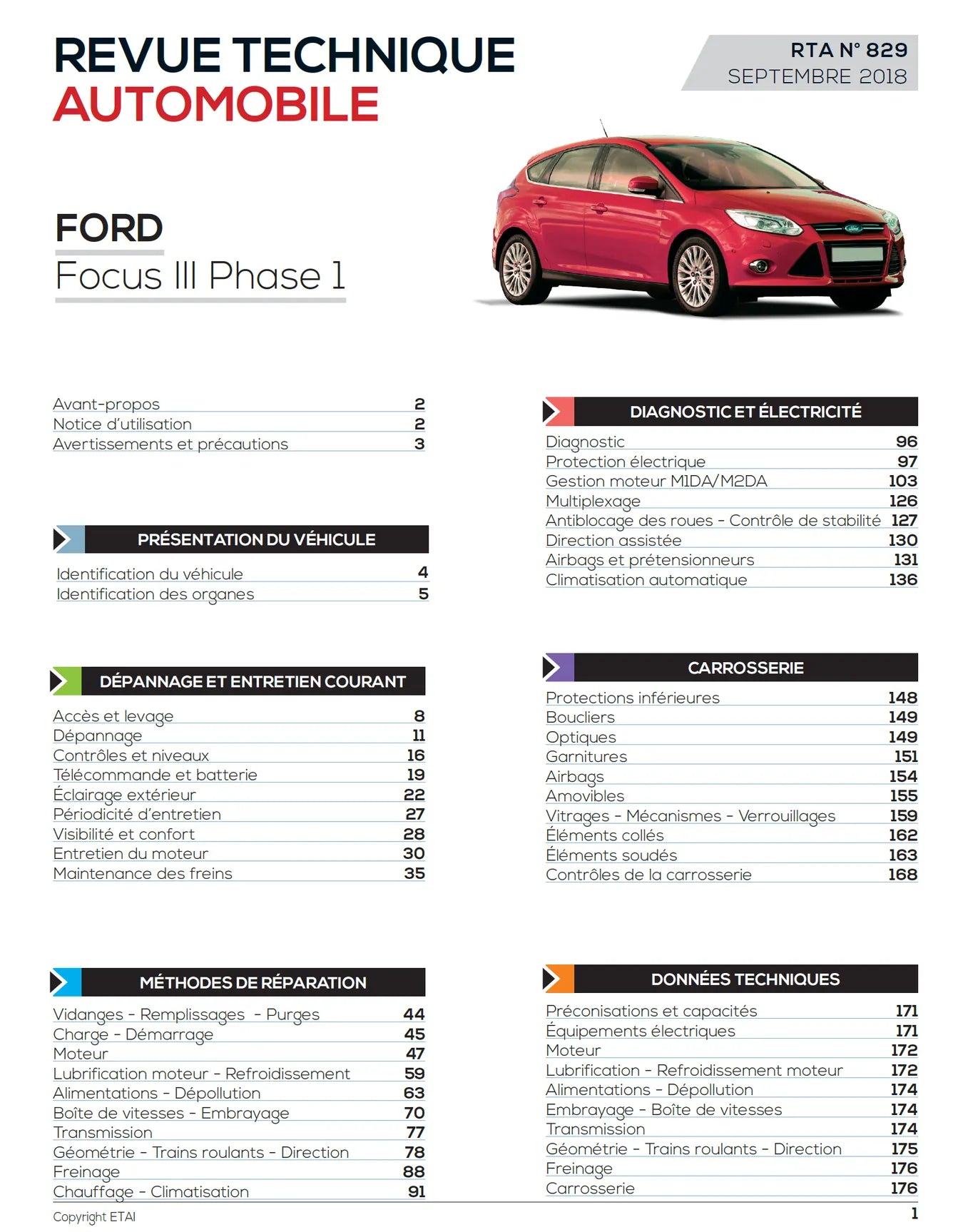 Ford Focus III phase 1 (2011 - 2015) essence - Revue Technique