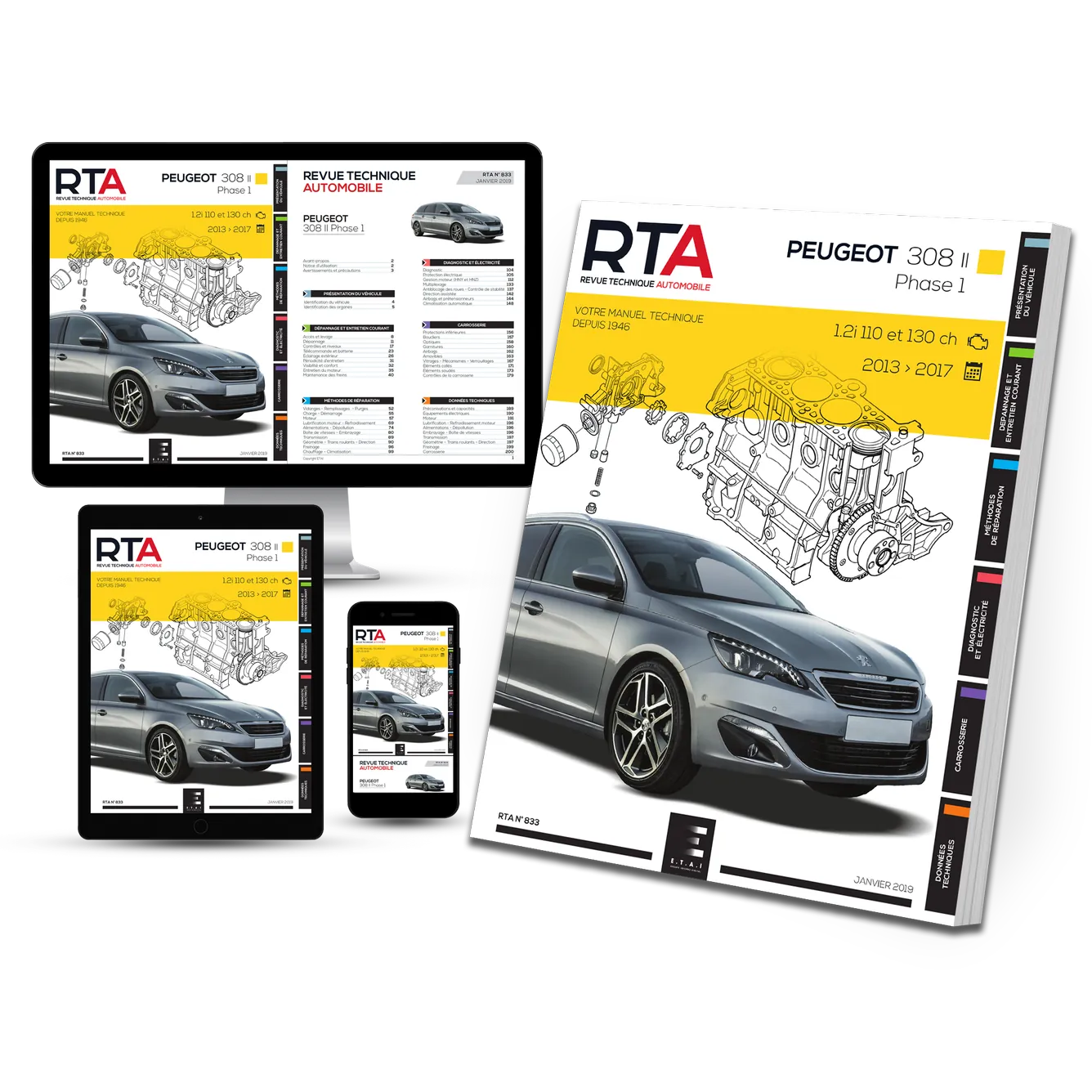 Peugeot 308 II phase 1 (2013 - 2017) essence - Revue Technique