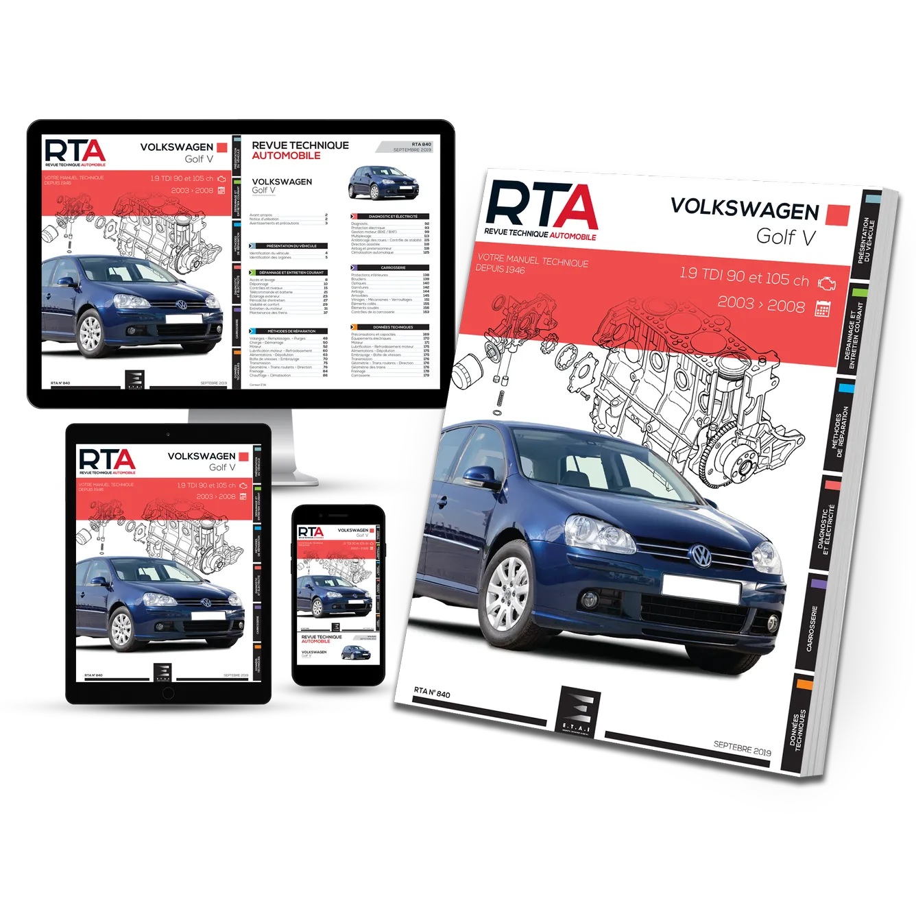 Volkswagen Golf V (2003 - 2008) 1.9 TDI - Revue Technique