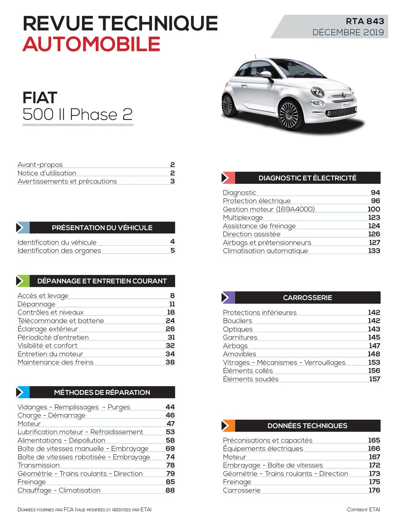 Fiat 500 II phase 2 (2015 - 2020) - Revue Technique
