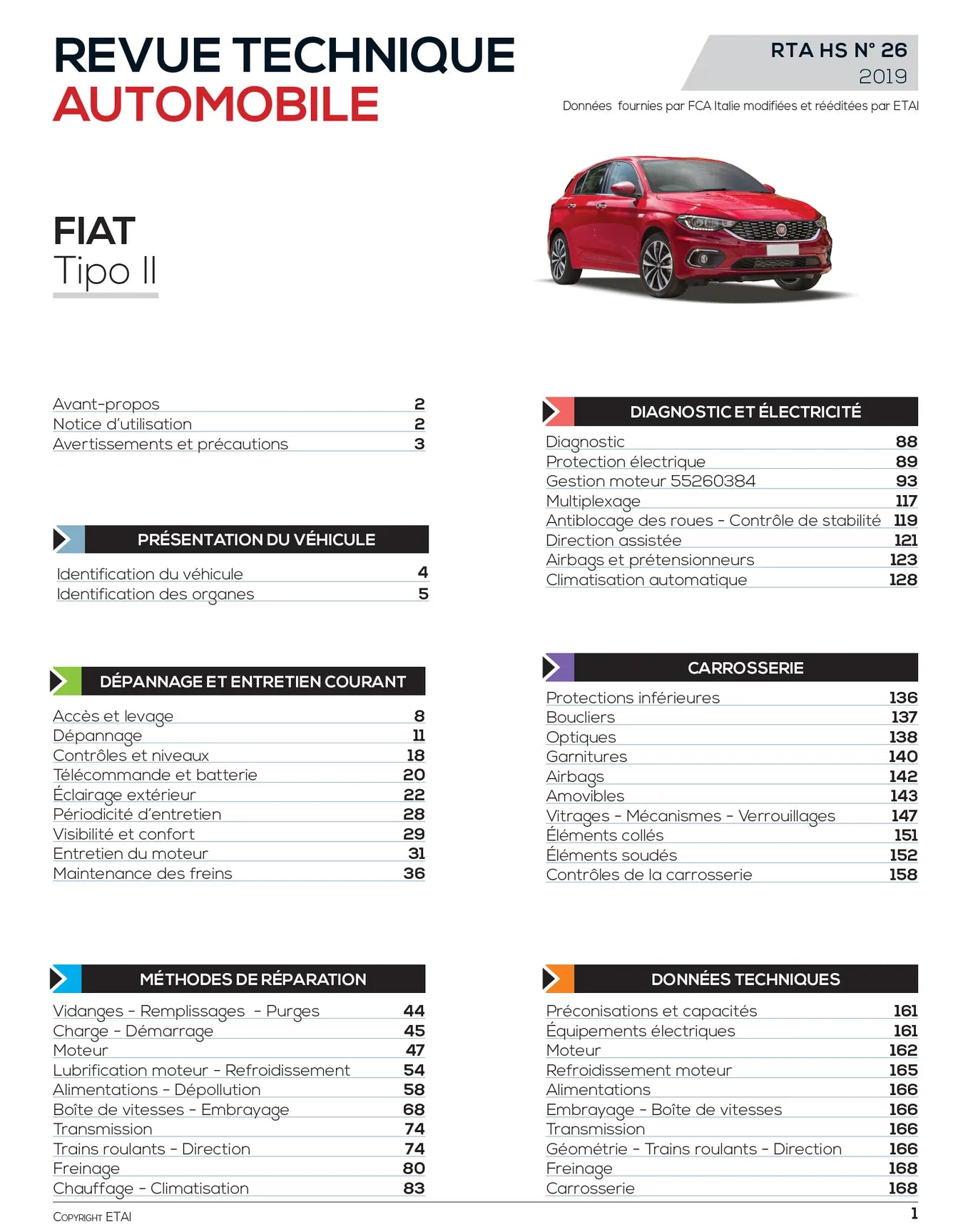 Fiat Tipo II phase 1 (2016 - 2020) - Revue Technique