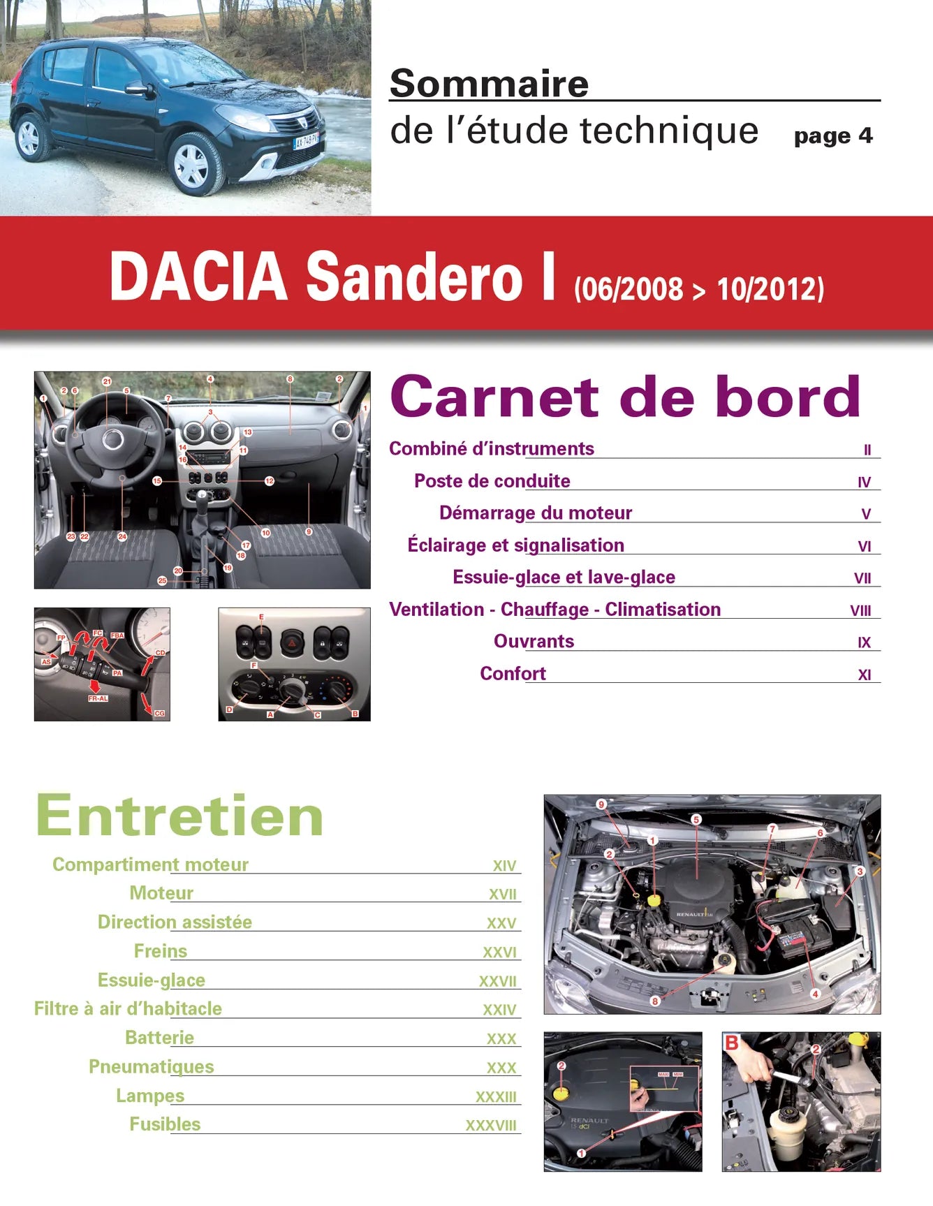 Dacia Sandero I (2008 - 2012) essence et diesel - Revue Technique