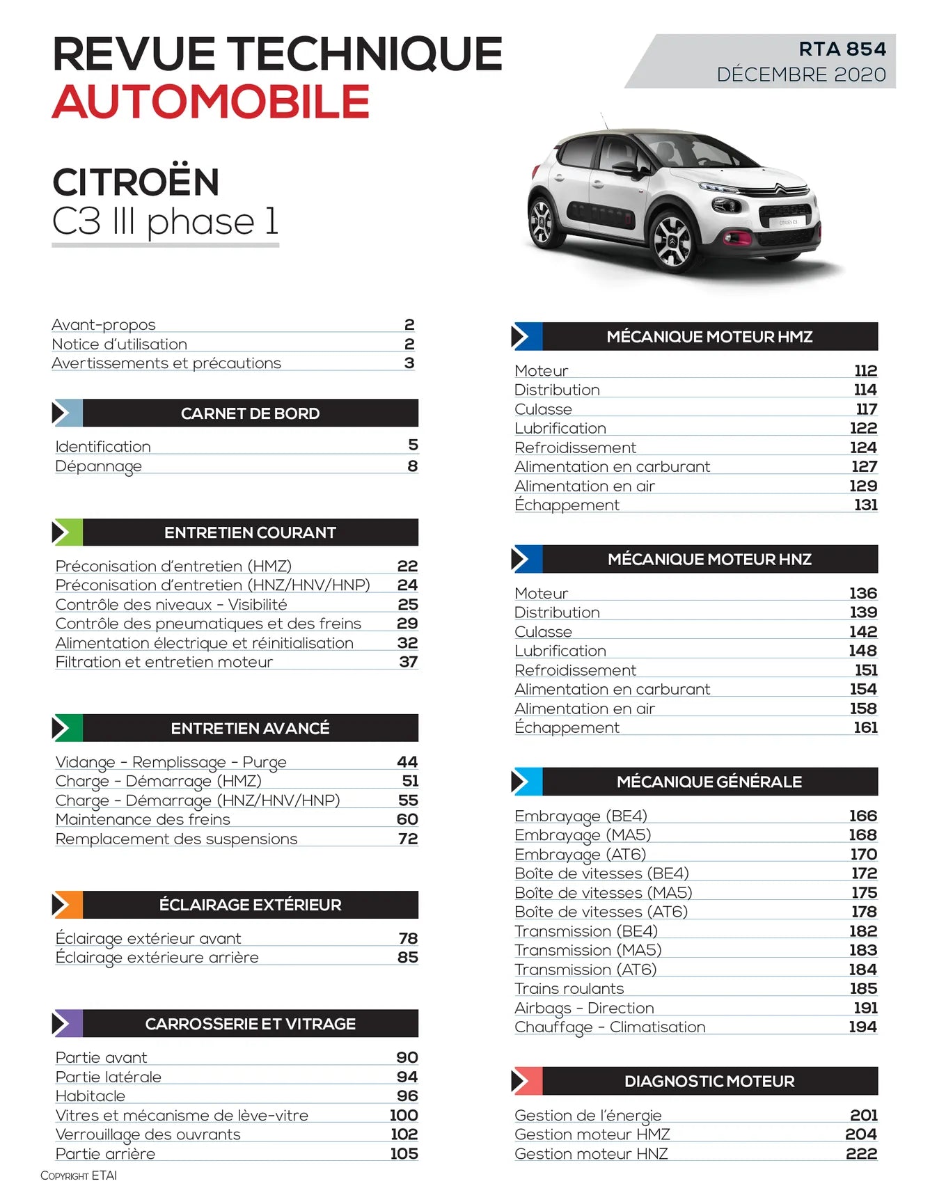 Citroën C3 III phase 1 (2016 - 2020) - Revue Technique