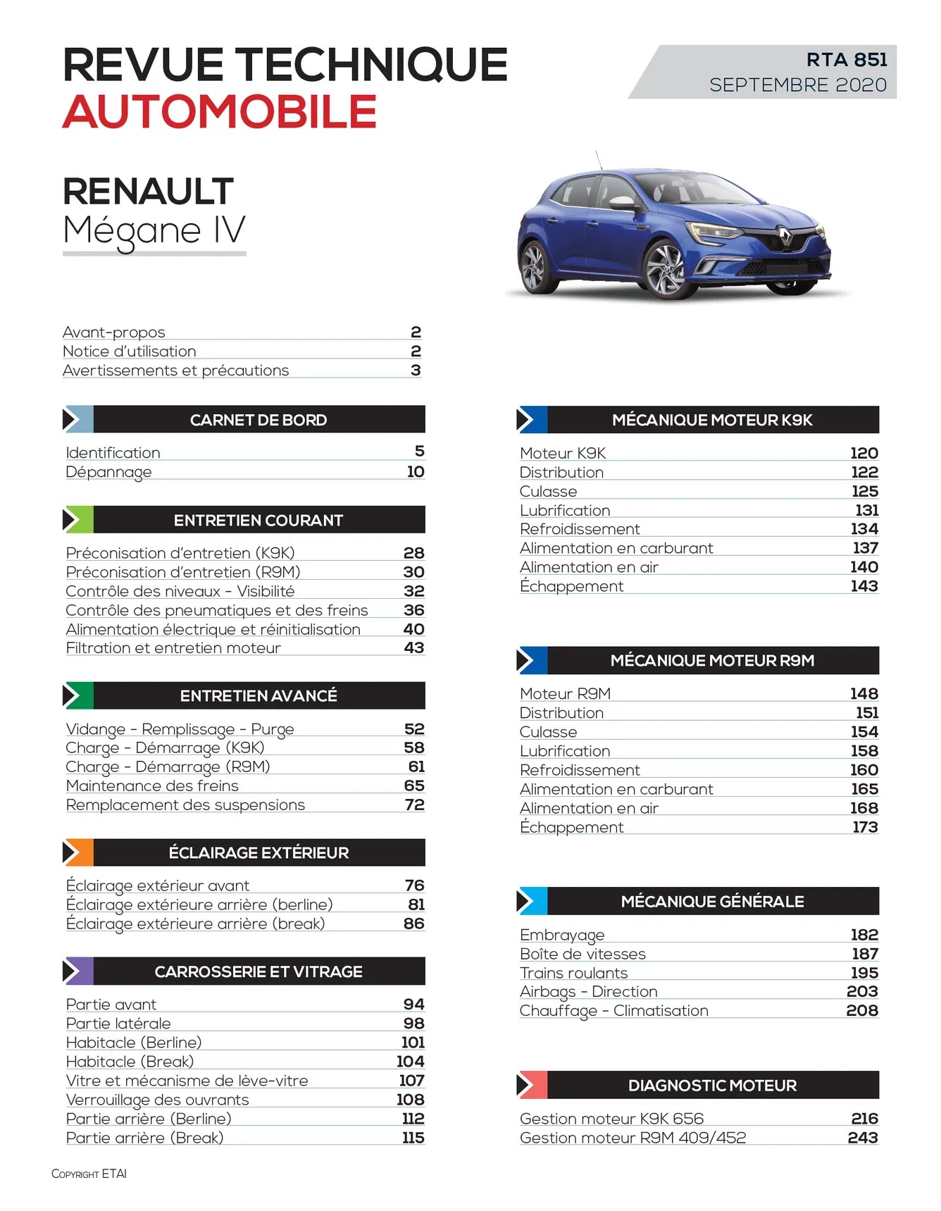 Renault Mégane IV phase I (2015 - 2020) - Revue Technique