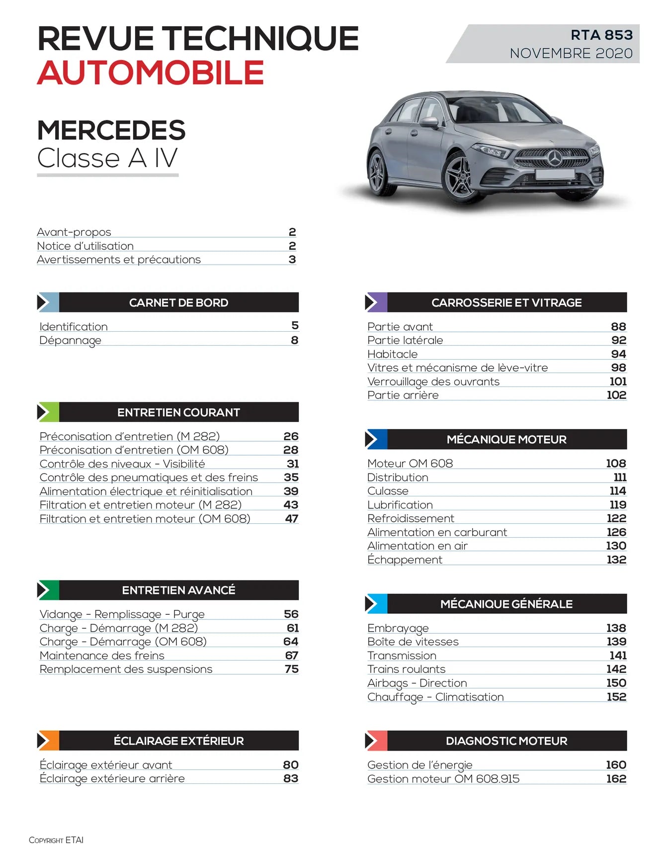Mercedes-Benz Classe A IV phase 1 (2018 - 2020) - Revue Technique