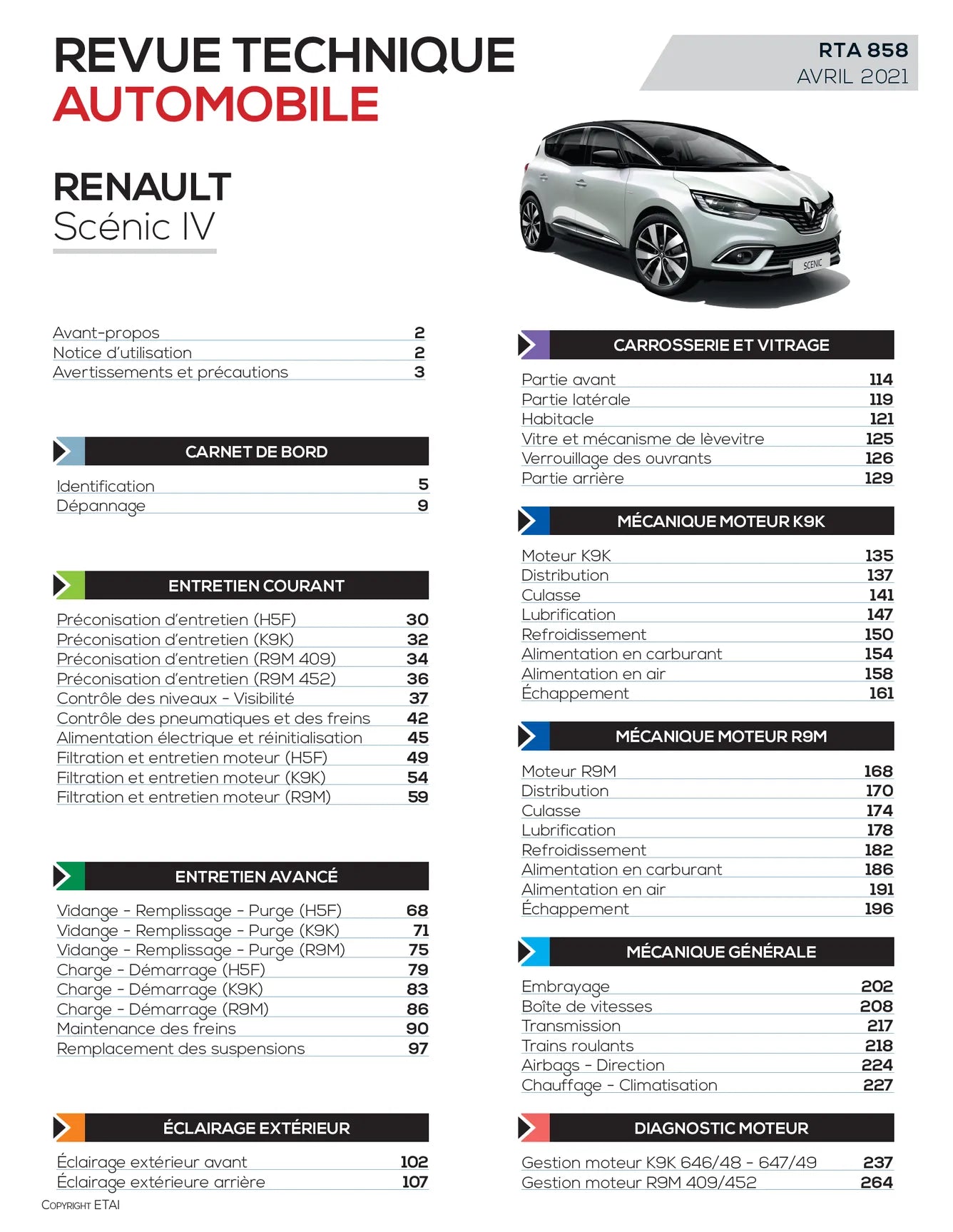 Renault Scénic IV phase 1 (2016 - 2020) - Revue Technique