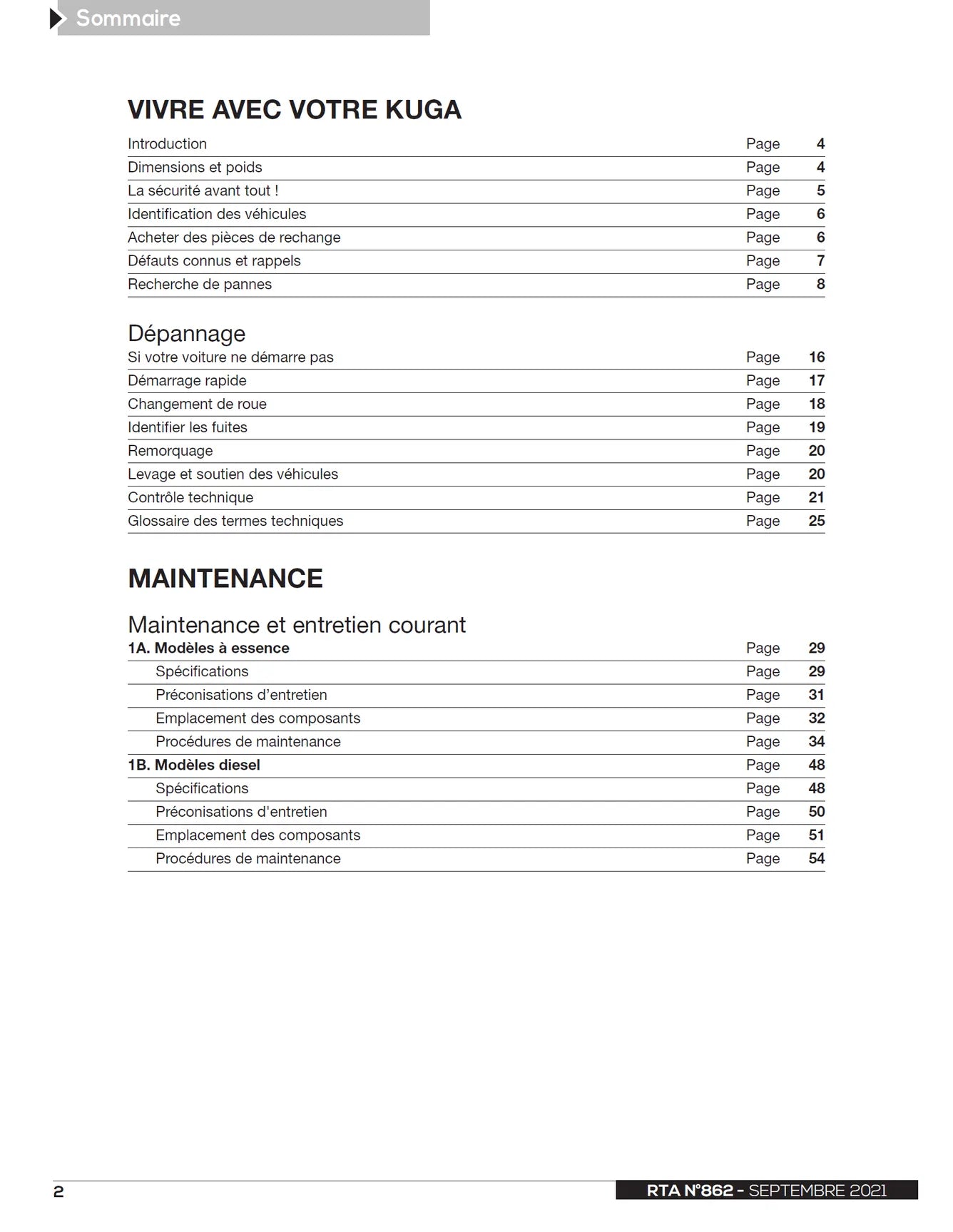 Ford Kuga II (2013 - 2019) - Revue Technique
