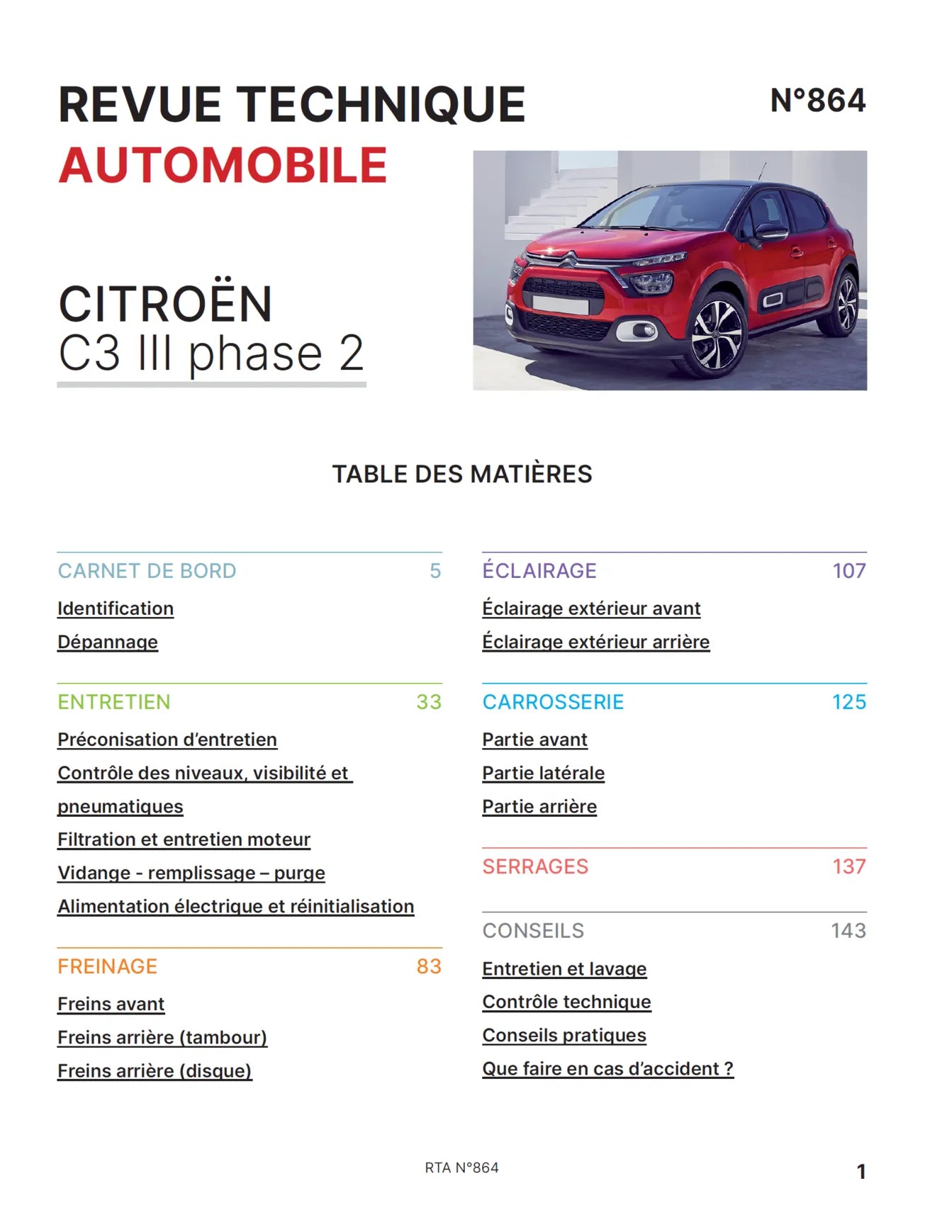 Citroën C3 III phase 2 (2020 - 2022) - Revue Technique