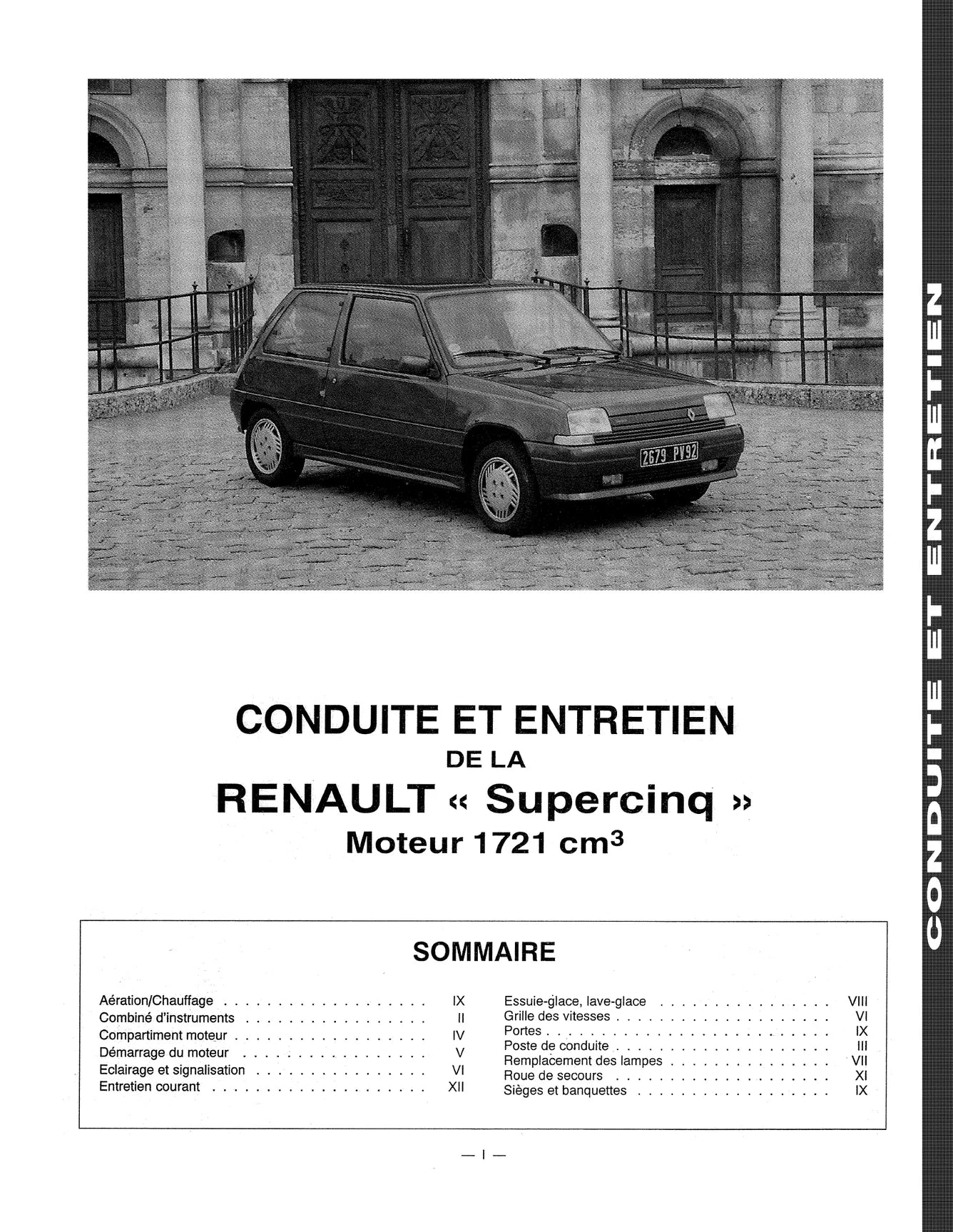 Renault Super 5 GTX et Baccara (1984 - 1996) - Revue Technique