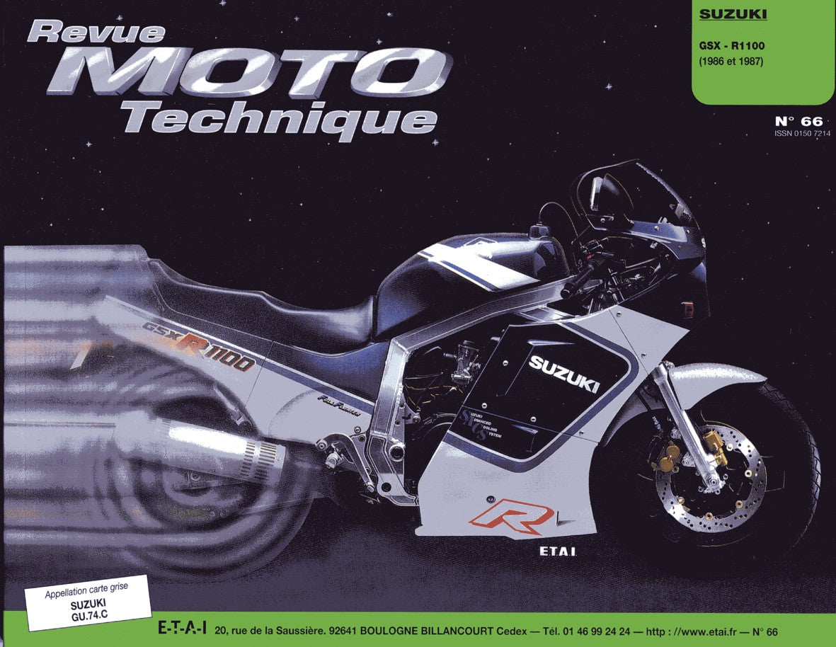 Suzuki GSX-R 1100 (1986 - 1987) - Revue Technique